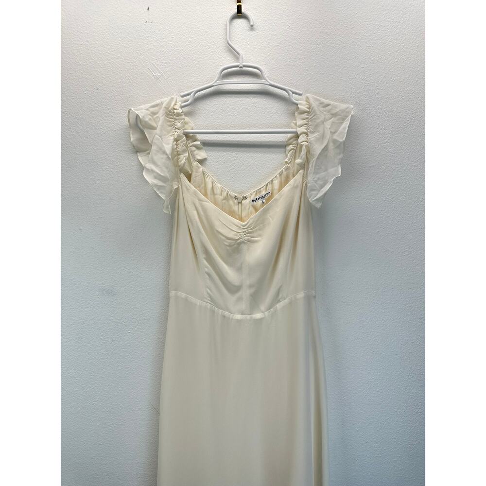 Reformation Butterfly Dress Midi Ivory White 8 - Picture 3 of 12